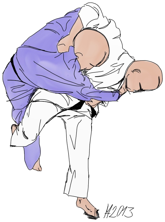 Dessin de Harai-goshi par Michael Hultström