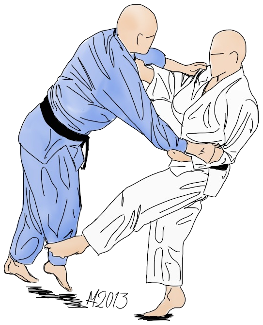 Dessin de Harai-tsurikomi-ashi par Michael Hultström