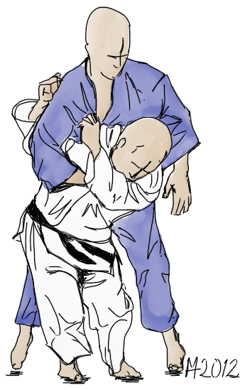 Dessin de Ippon-seoi-nage par Michael Hultström