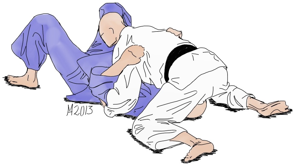 Dessin de Kami-shiho-gatame par Michael Hultström
