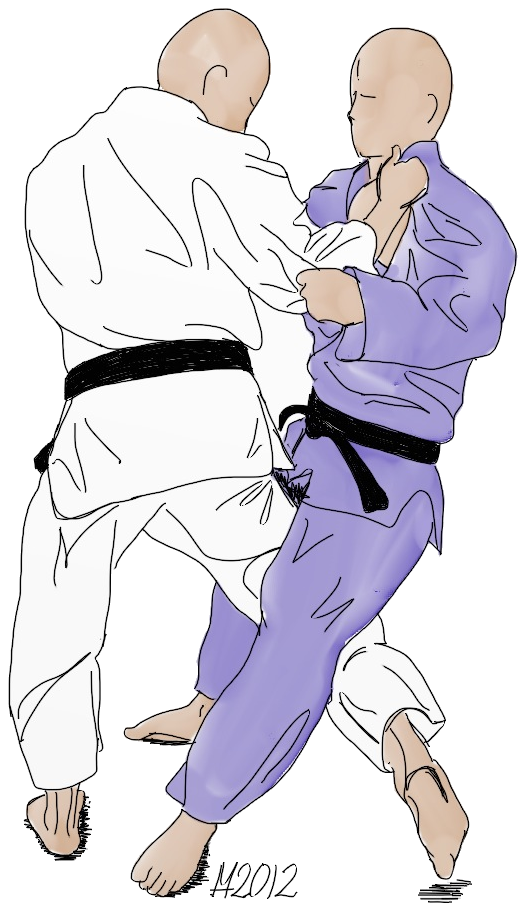 Dessin de O-uchi-gari par Michael Hultström