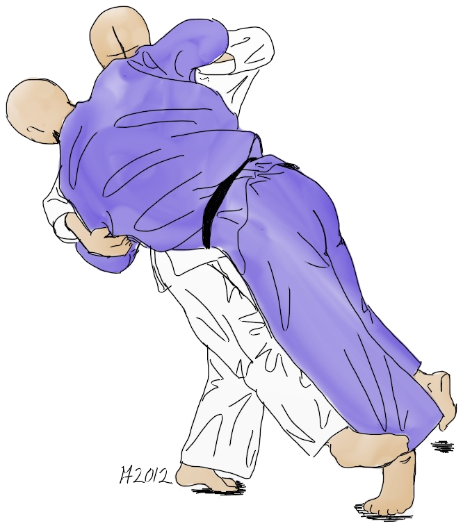 Dessin de Sasae-tsurikomi-ashi par Michael Hultström