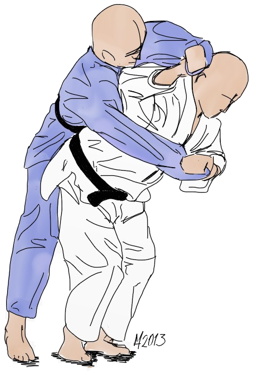 Dessin de Sode-tsurikomi-goshi par Michael Hultström