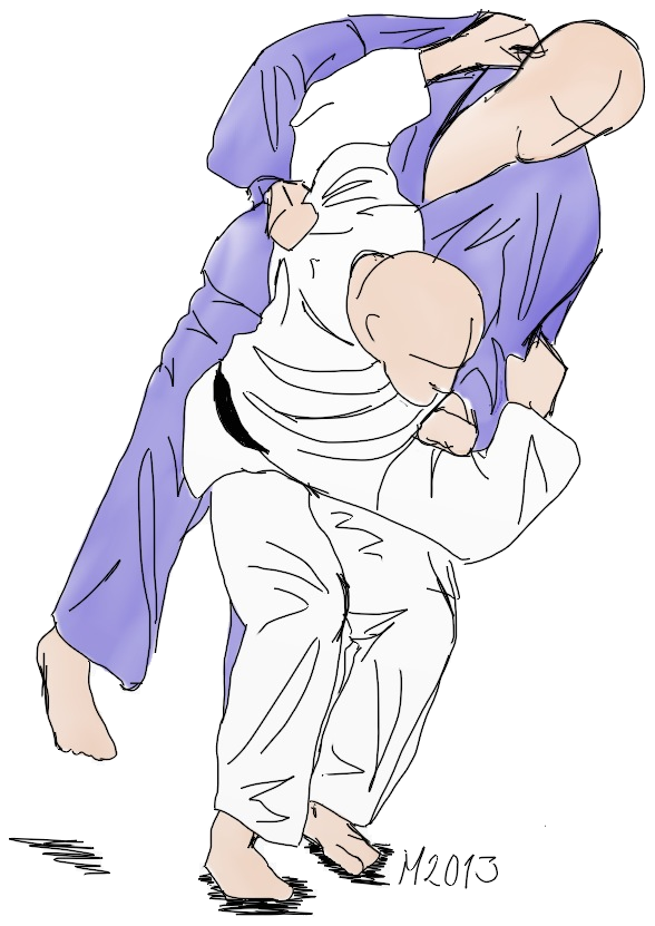 Dessin de Tsurikomi-goshi par Michael Hultström