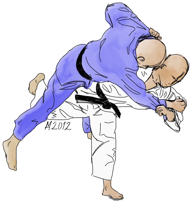 Dessin de Uchi-mata par Michael Hultström